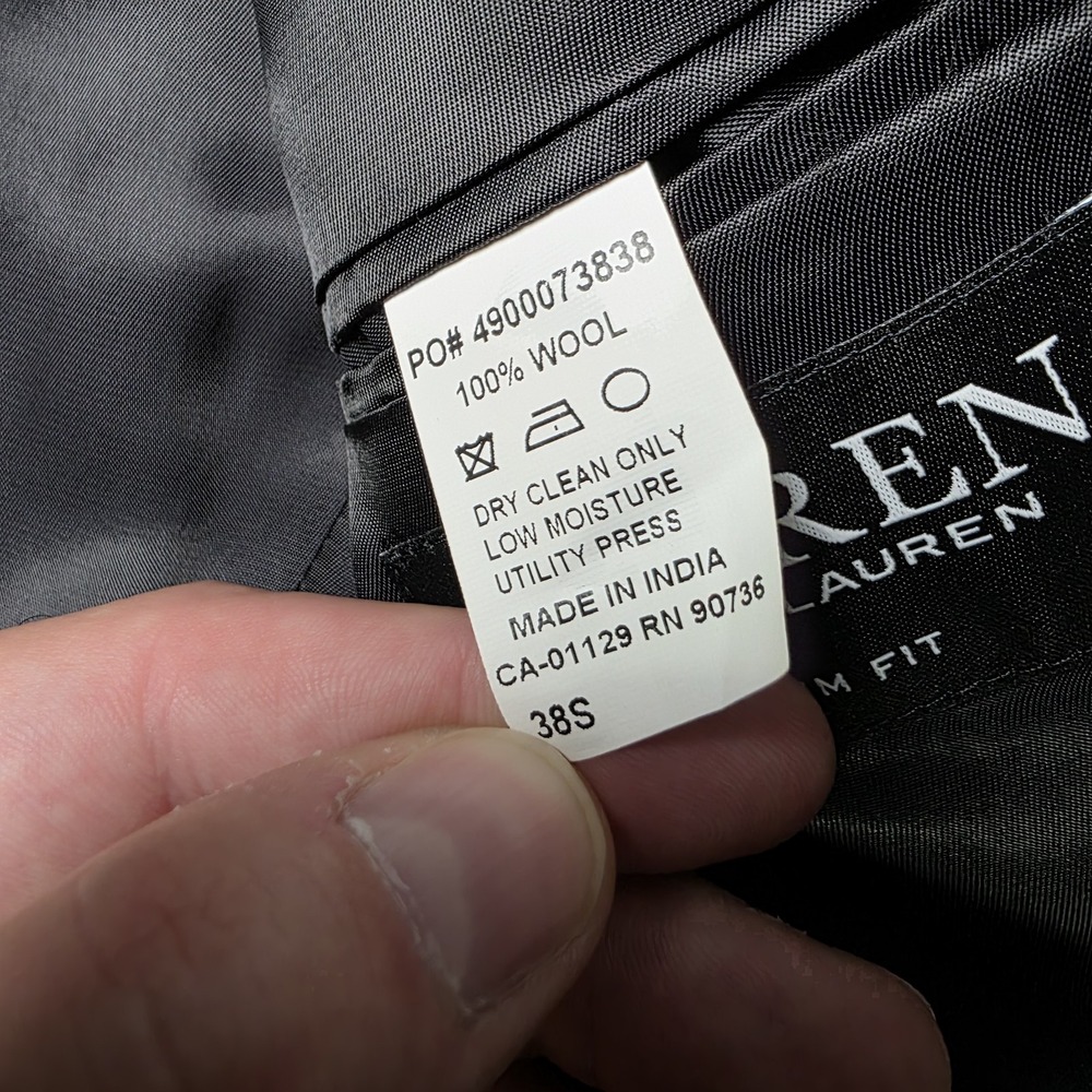 Ralph‎ Lauren Black Label Sport Coat Mens 38R Windowpane Blazer Suit Jacket Gray - Picture 9 of 13
